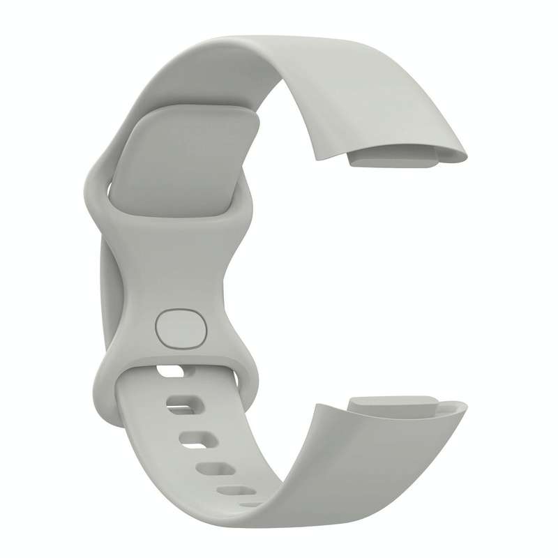For Fitbit Charge 5 Silicone Watch Band, Size:L(Rock Grey)