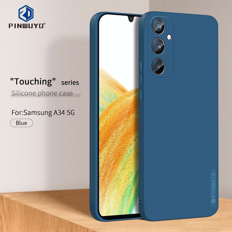 For Samsung Galaxy A34 5G PINWUYO Sense Series Liquid Silicone TPU Phone Case(Blue)
