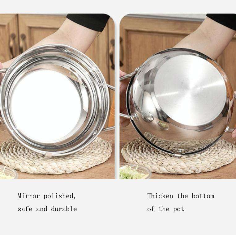 201 Stainless Steel Fryer Pot Household Temperature-controlled Multifunctional Thickening Pot, Si...