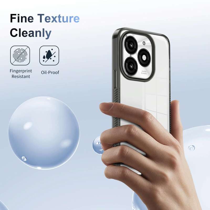For Itel A70 2.5mm Anti-slip Clear Acrylic Hybrid TPU Phone Case(Black)