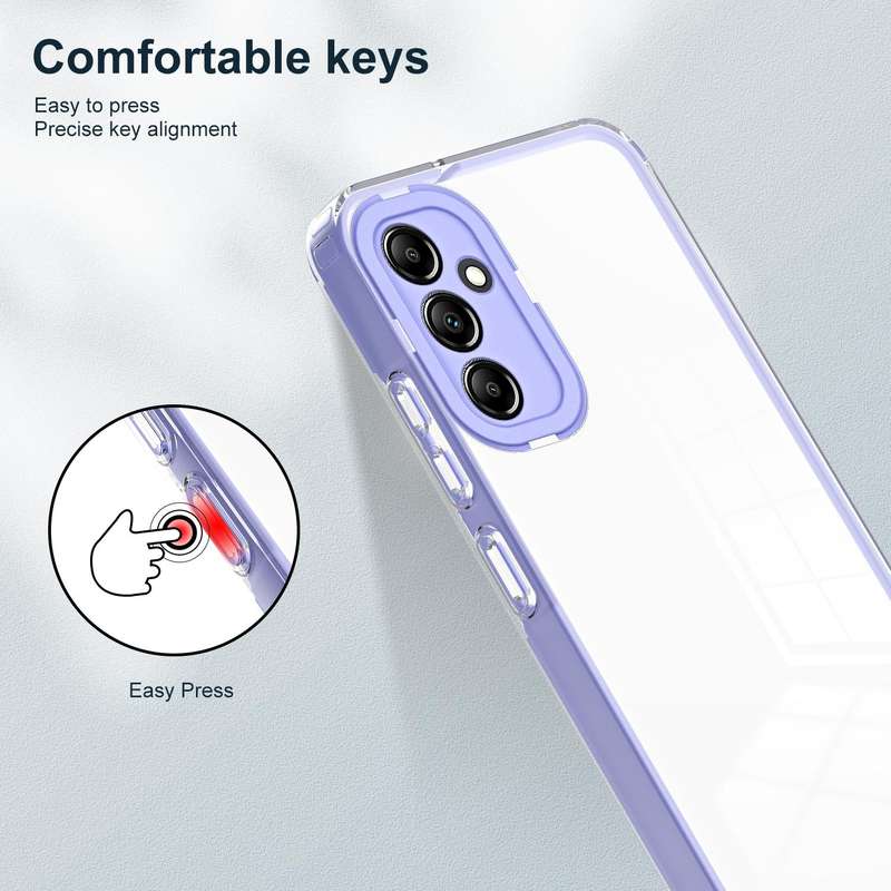 For Samsung Galaxy A25 5G 3 in 1 Clear TPU Color PC Frame Phone Case(Purple)