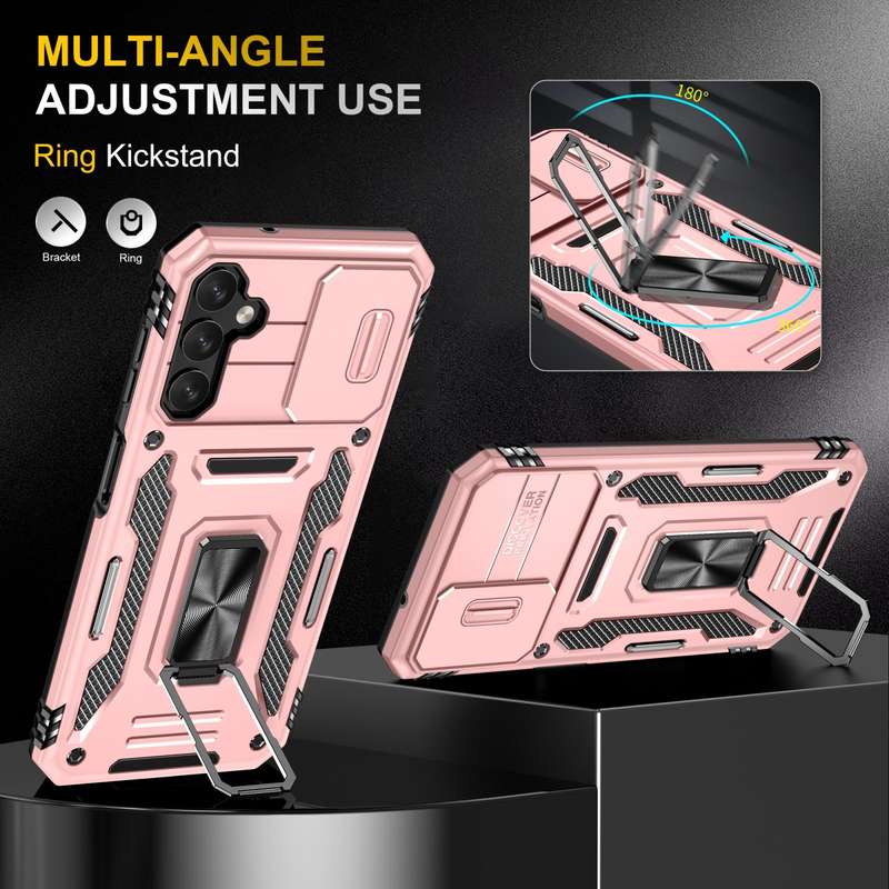 For Samsung Galaxy A05s Armor PC + TPU Camera Shield Phone Case(Rose Gold)