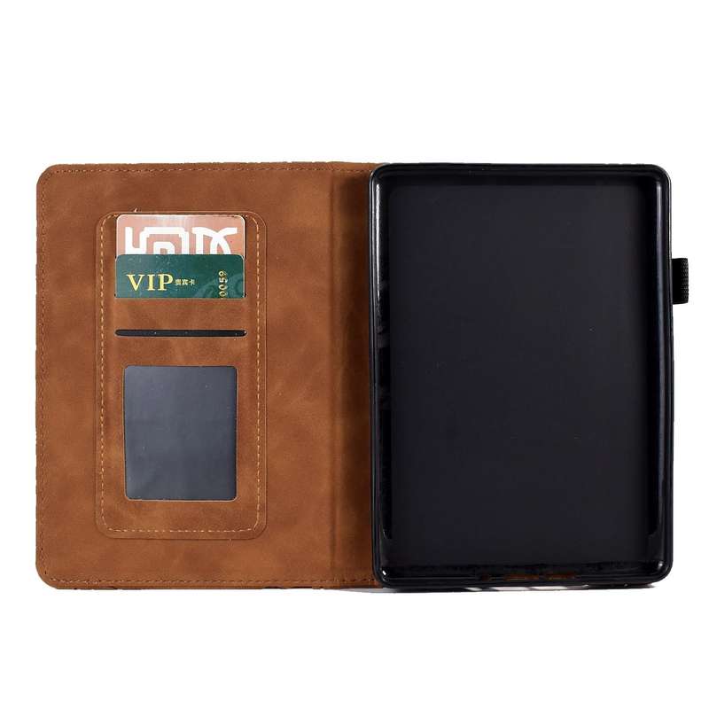 For Amazon Kindle 11th 2022 Fortune Tree Pressure Flower PU Tablet Case with Wake-up / Sleep Func...