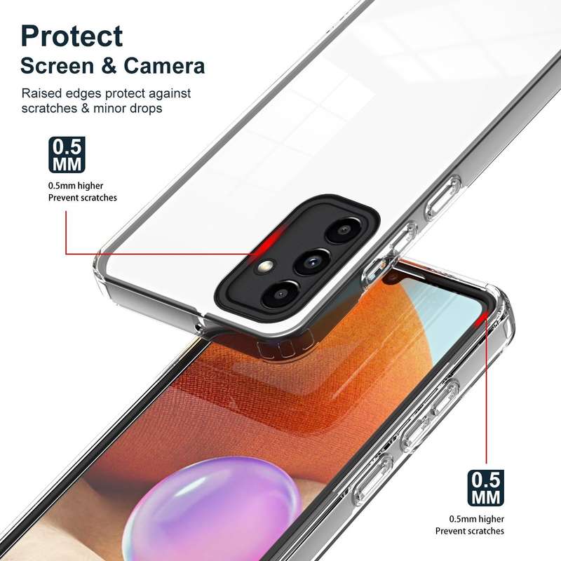 For Samsung Galaxy A13 5G 3 in 1 Clear TPU Color PC Frame Phone Case(Black)