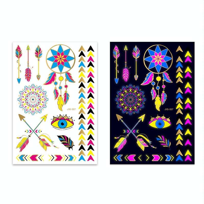 2 PCS Fluorescent Bronzing Waterproof Tattoo Stickers(JYG-007)