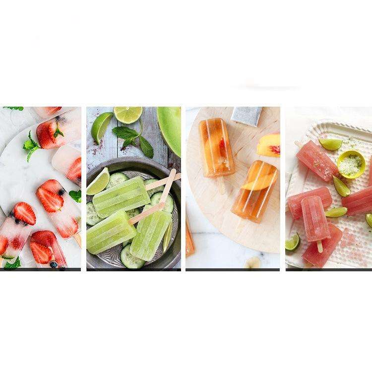 Stainless Steel DIY Ice Cream Mold Household Popsicle Ice Cream Mold(6 Flat Head Double Grooves)