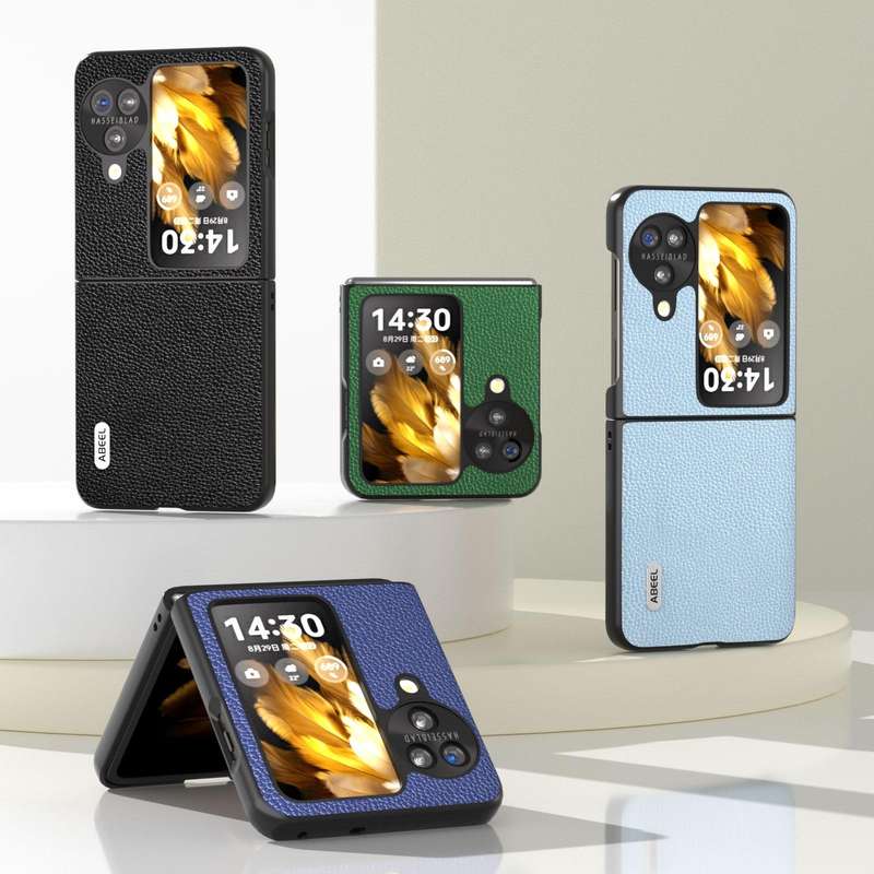 For OPPO Find N3 Flip ABEEL Black Edge Genuine Mino Phone Case(Black)