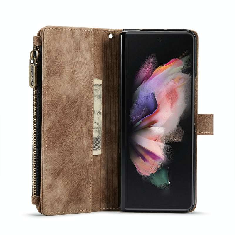 For Samsung Galaxy Z Fold4 5G CaseMe C30 Multifunctional Phone Leather Phone Case(Brown)