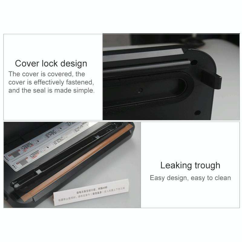 Household Commercial Food Vacuum Plastic Packaging Machine Sealer Closer Machine, US Plug (Black)