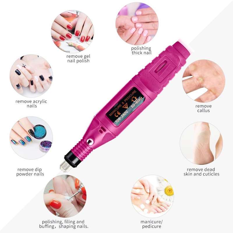 Mini Nail Machine, Variable Speed Rotary Detail Carver(Red)