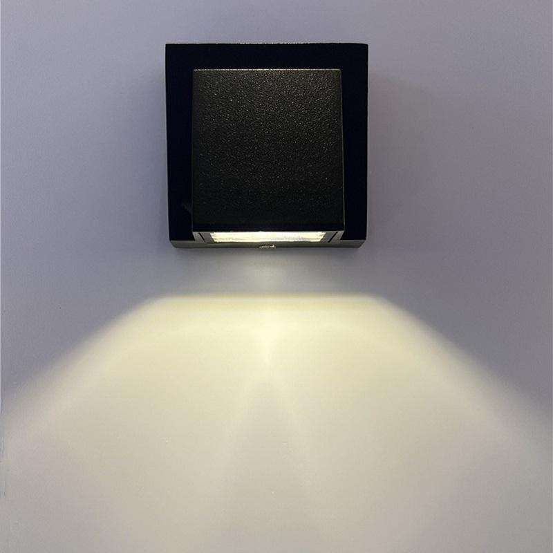 Outdoor Square Waterproof Wall Light, Power: Single K 5W(Warm White)
