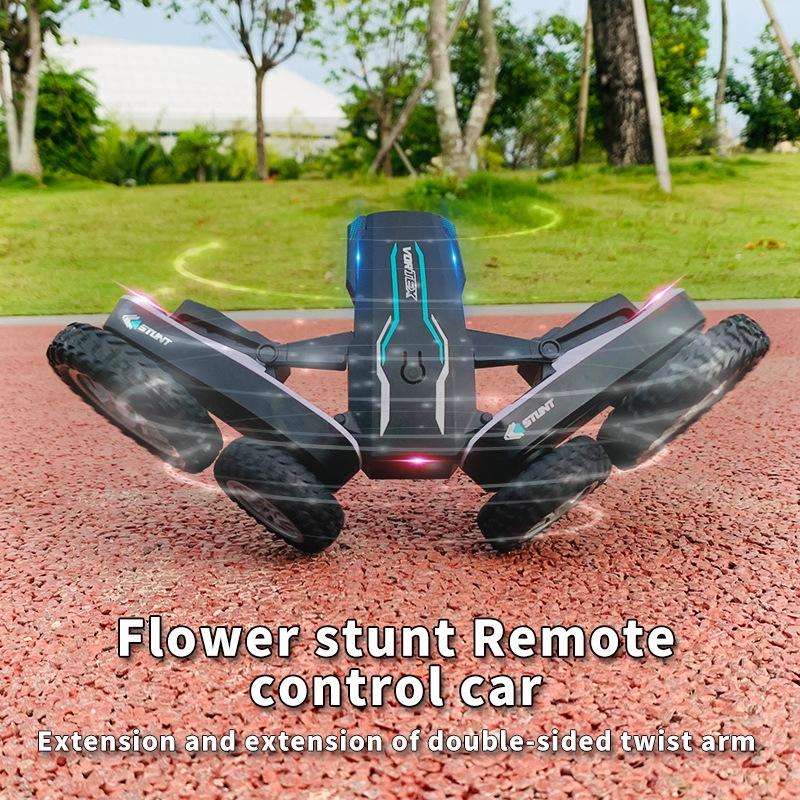 1:24 2.4G Flowering Stunt Car RC Double Deformation Remote Control Car Twisting Rotating Toy Car(...