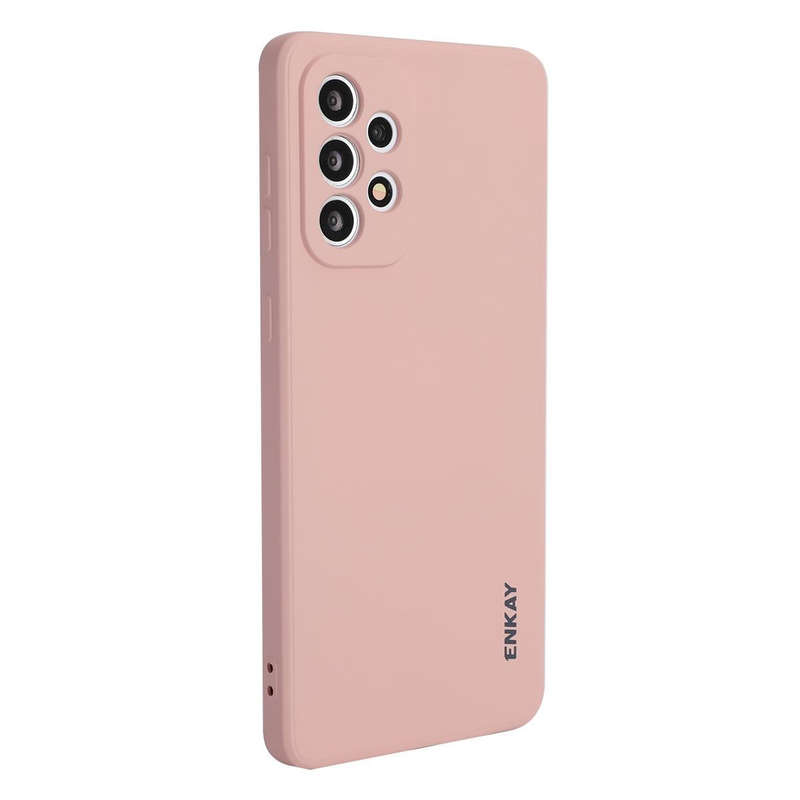 For Samsung Galaxy A73 5G ENKAY Liquid Silicone Soft Shockproof Phone Case(Pink)