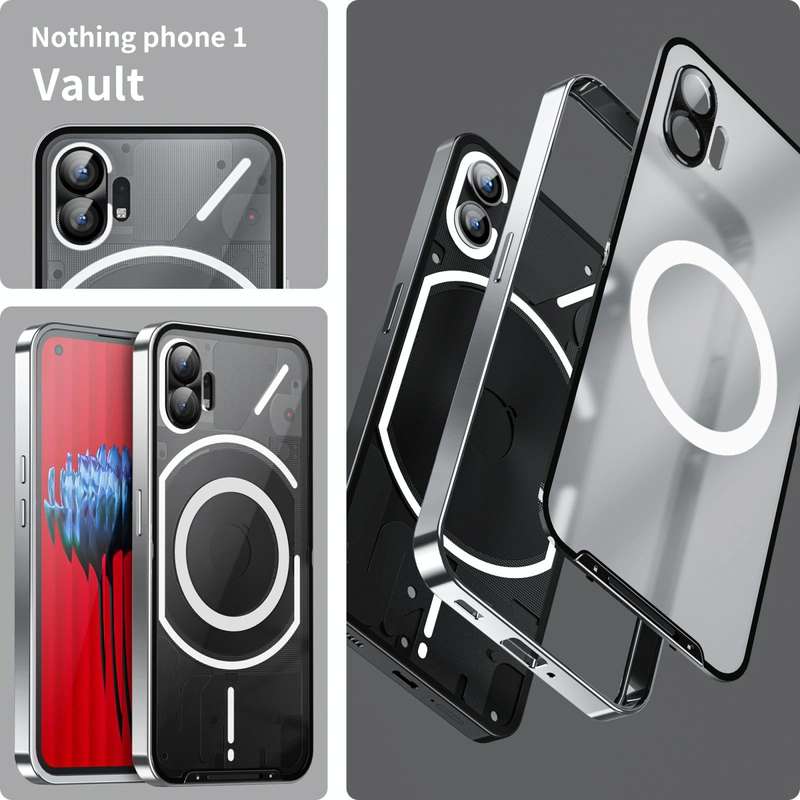For Nothing Phone 1 Full Coverage Magnetic Phone Case(Silver)