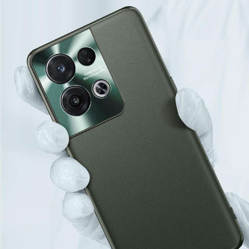 For OPPO Reno8 Pro Plain Skin Leather Phone Case(Green)