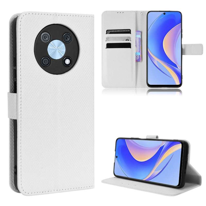 For Huawei nova Y90 Diamond Texture Leather Phone Case(White)