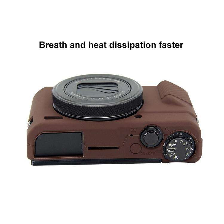 PULUZ Soft Silicone Protective Case for Canon EOS G7 X Mark II(Coffee)