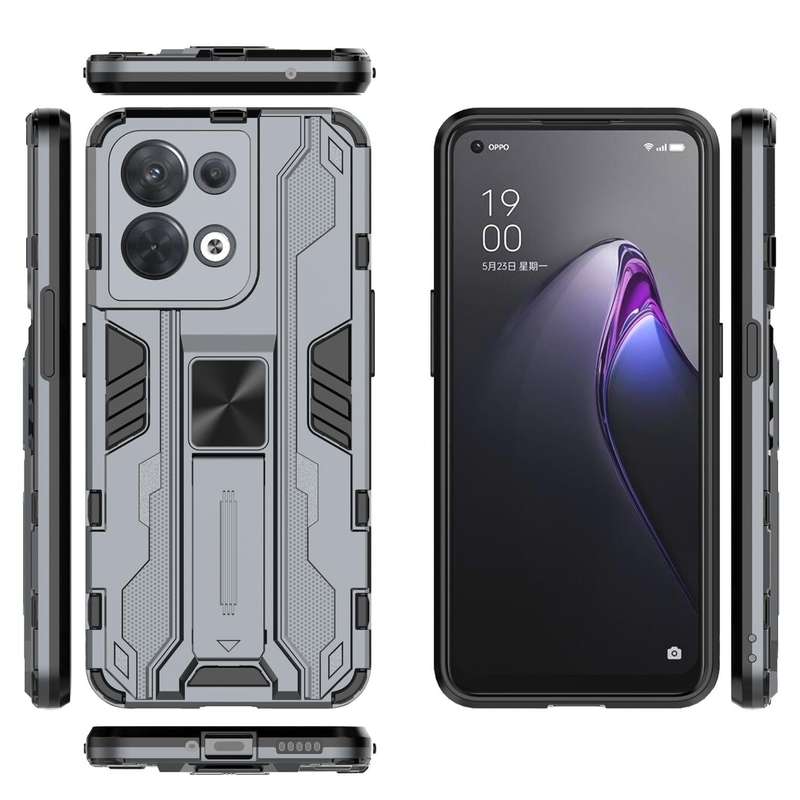 For OPPO Reno8 5G Supersonic PC + TPU Shock-proof Phone Case(Grey)