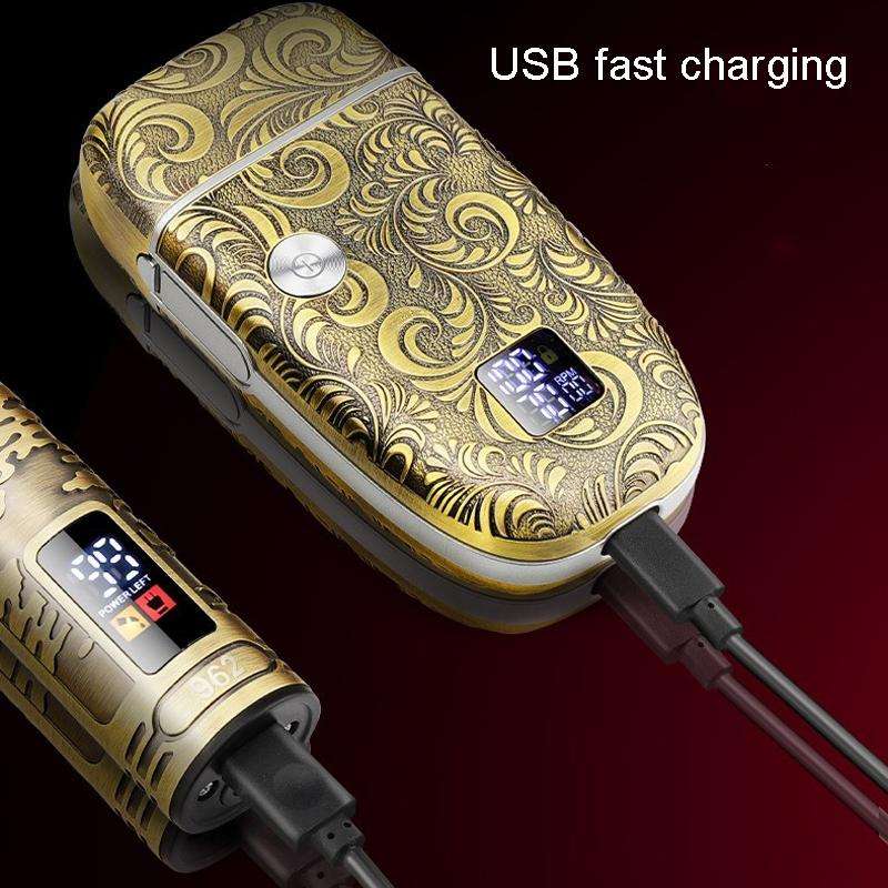 Men Bald Haircut 2 In 1 Electric Hair Clipper Waterproof Set(Gold)