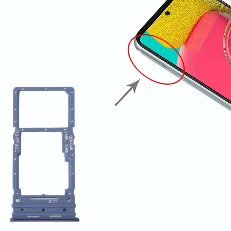 For Samsung Galaxy M53 SM-M536B Original SIM Card Tray + Micro SD Card Tray (Blue)