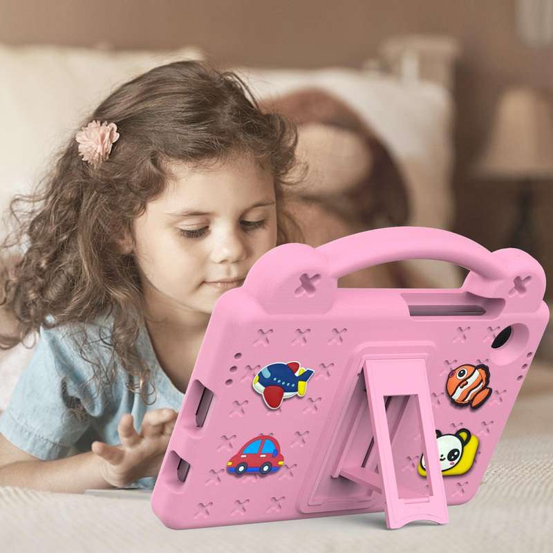For Samsung Galaxy Tab A9 Handle Kickstand Children EVA Shockproof Tablet Case(Pink)