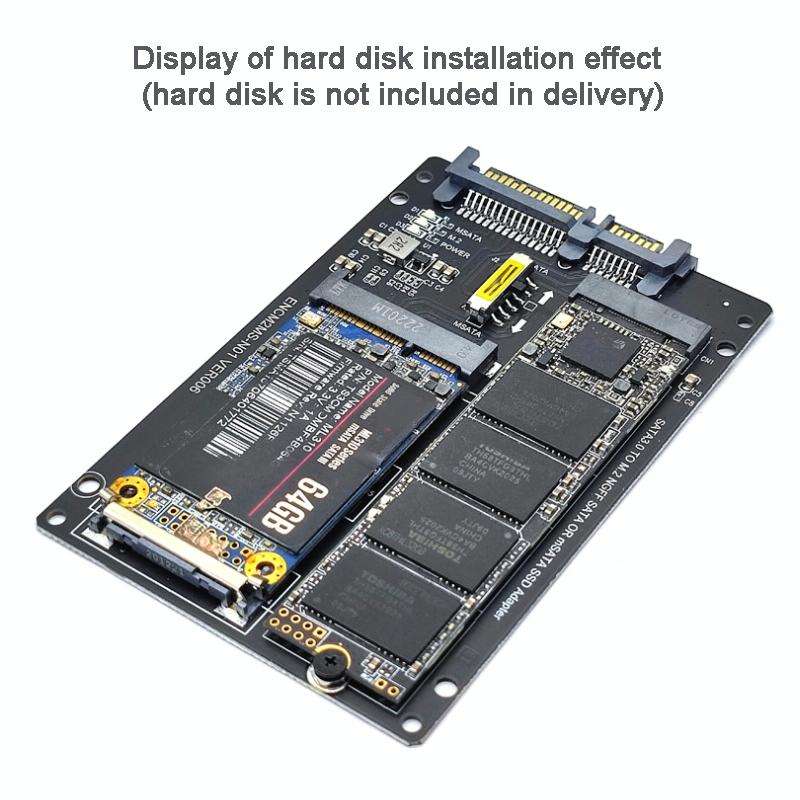 SATA 22PIN To MSATA Or M.2 NGFF SATA Card 2 In 1 SSD Converter Card With SATA 22pin Cable
