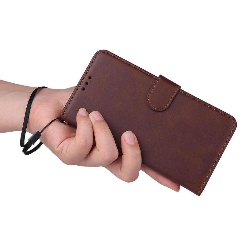 For Xiaomi Redmi 12 4G Classic Calf Texture Flip Leather Phone Case(Brown)