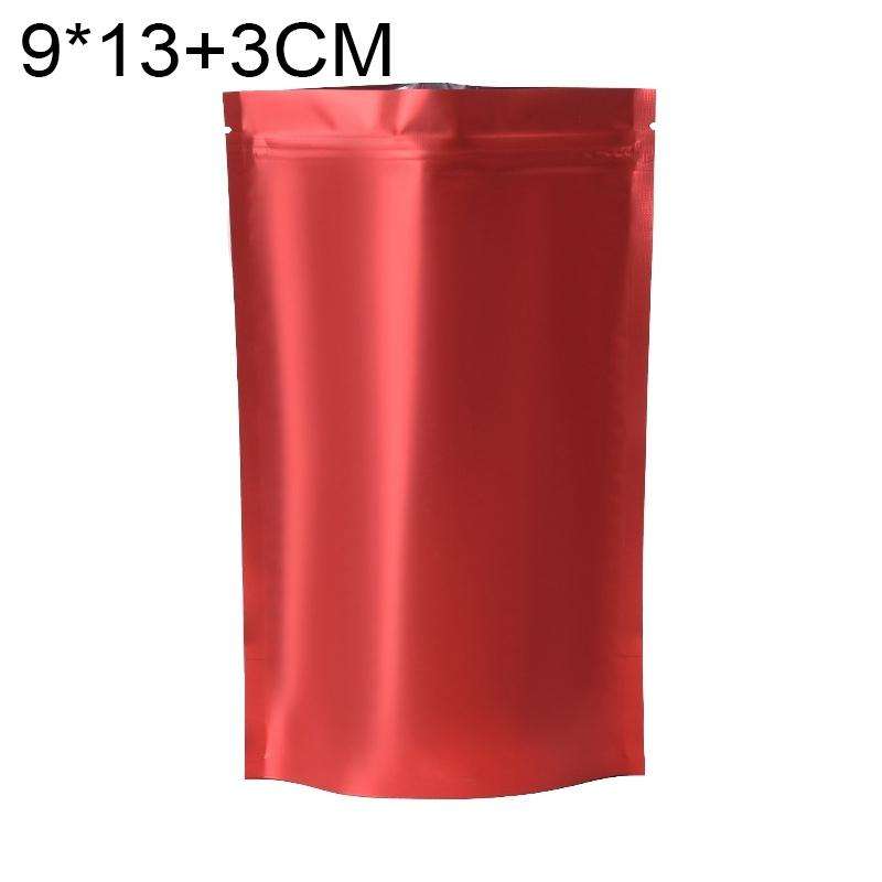100 PCS/Set Matte Aluminum Foil Snack Stand-up Pouch, Size:9x13+3cm(Red)