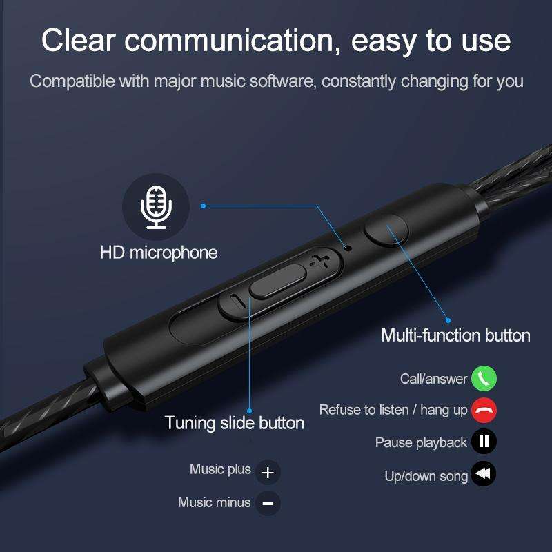 USB-C / Type-C Interface In Ear Wired Mega Bass Earphone with Mic (Black)