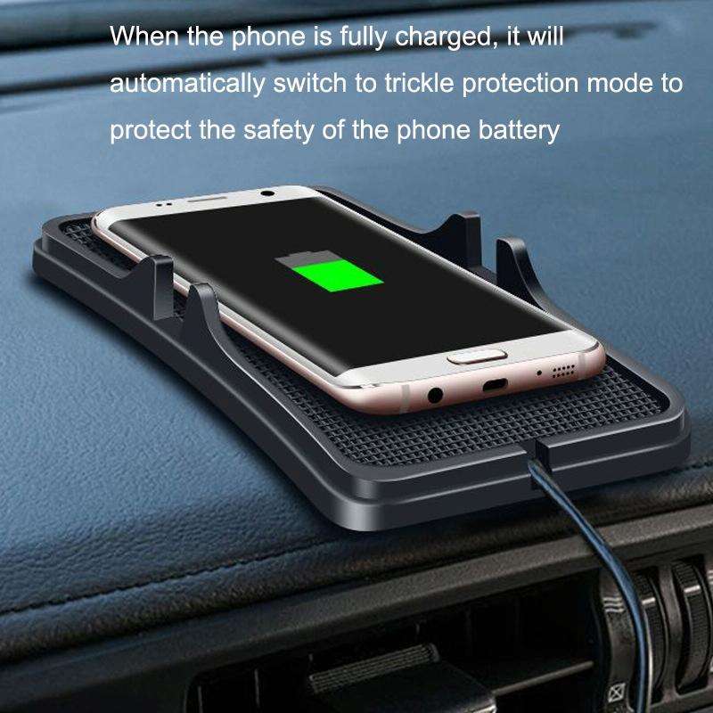 C6 15W 2 In 1 Multi-Function Car Wireless Charger Anti-Slip Launching Pad(Black)