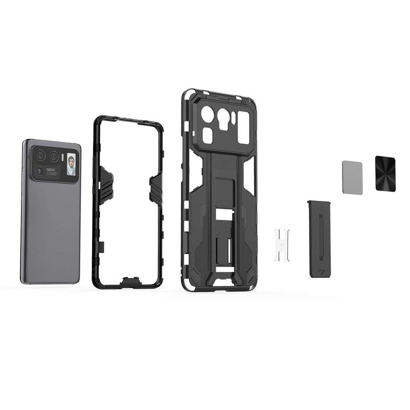 For Xiaomi Mi 11 Ultra Supersonic PC + TPU Shock-proof Protective Case with Holder(Black)