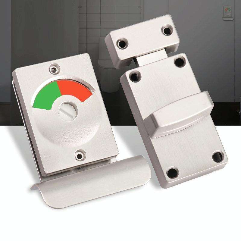 Toilet Red & Green Display Door Lock Public Toilet Stainless Steel Bolt Lock Indicating lock With...
