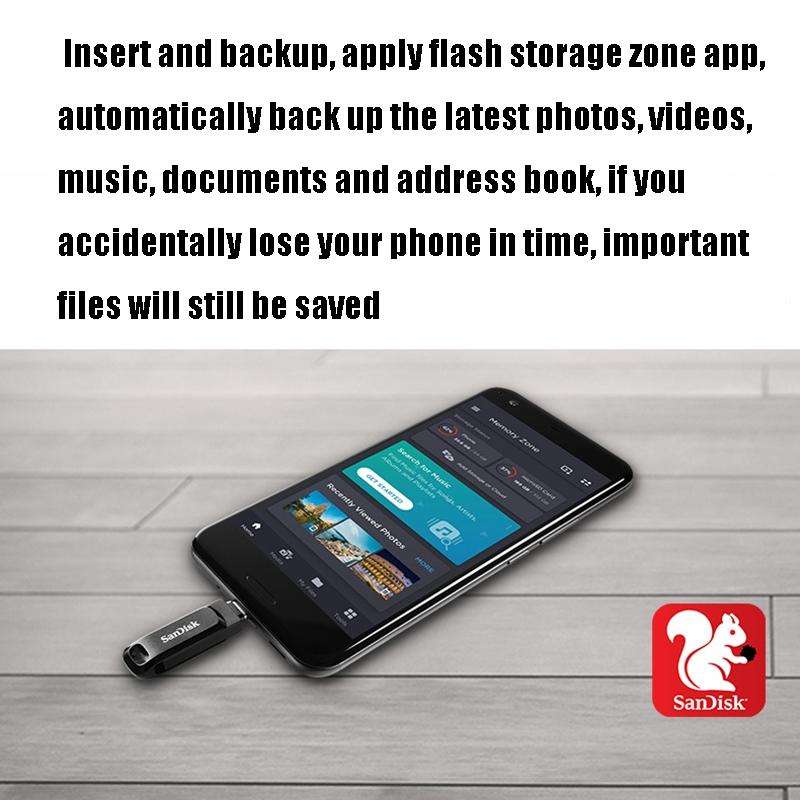 SanDisk Type-C + USB 3.1 Interface OTG High Speed Computer Phone U Disk, Colour: SDDDC3 Black Pla...