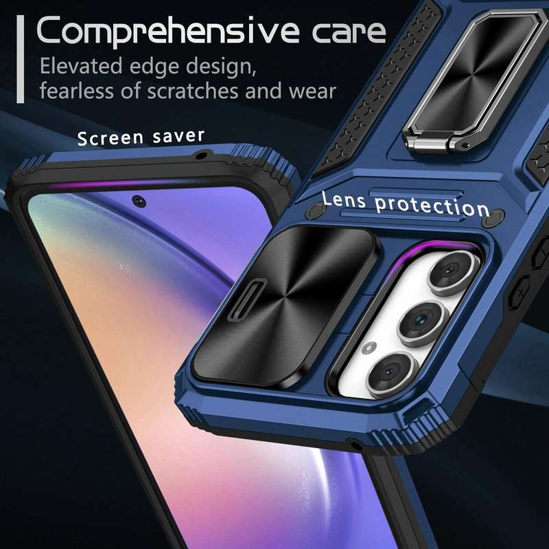 For Samsung Galaxy A54 5G Camshield Robot TPU Hybrid PC Phone Case(Blue)