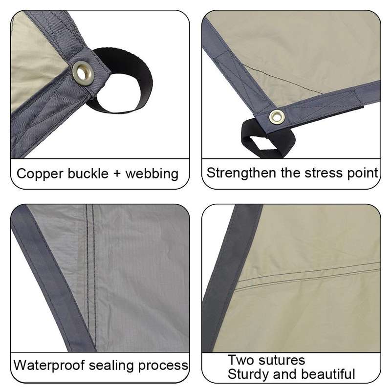 Outdoor Octagonal Curtain Tent Rain and Sun Protection Camping Sunshade Pergola, Color: Khaki