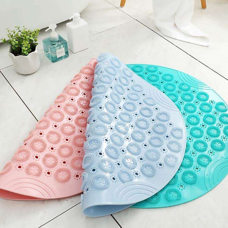 Bathroom Anti-slip Round Mat Suction Cup Massage Foot Pad(Pink)