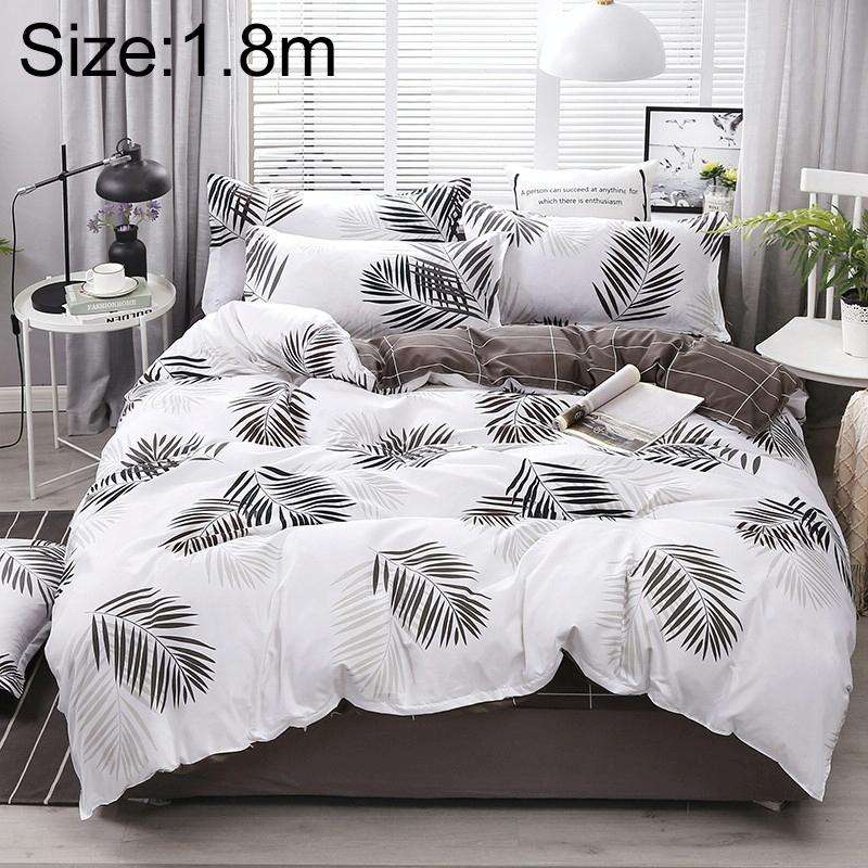 4 PCS/Set Bedding Set Happy Family Pattern Duvet Cover Flat Sheet Pillowcase Set, Size:1.8M(Maple...