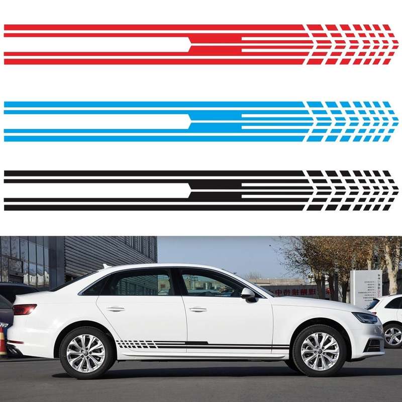 D-730 Stripe Pattern Car Modified Decorative Sticker(Black)
