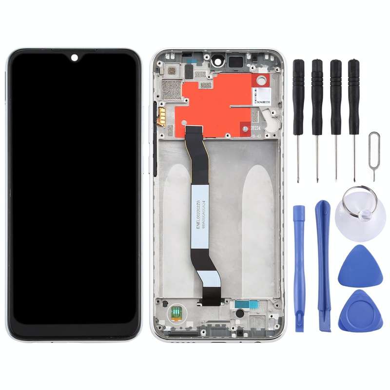 TFT LCD Screen for Xiaomi Redmi Note 8T Digitizer Full Assembly with Frame(Silver)