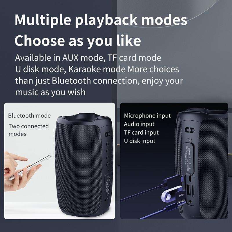 Zealot S61 IPX6 Waterproof Portable Wireless Bluetooth Speaker(Black)