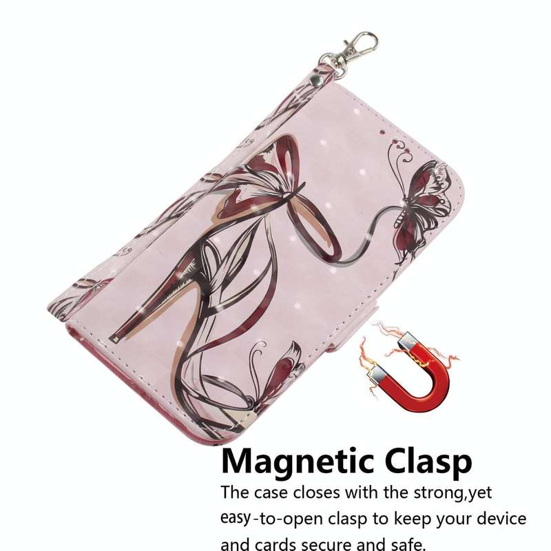 For Samsung Galaxy A53 5G 3D Colored Horizontal Flip Leather Phone Case(Butterfly High-heeled)