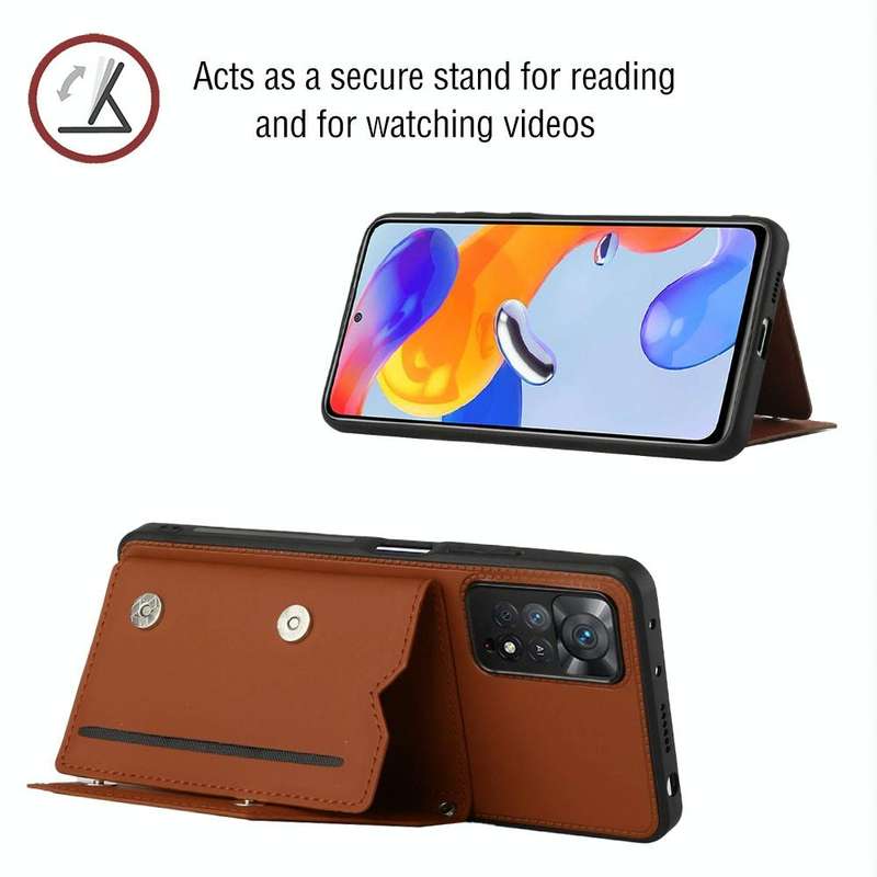 For Xiaomi Redmi Note 11 Pro Global Skin Feel PU + TPU + PC Phone Case(Brown)