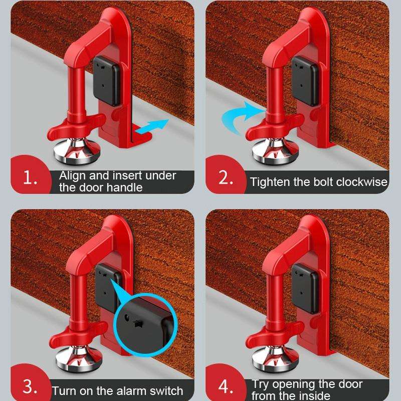 Locks Self-Defense Door Stop Travel Accommodation Door Stopper Door Lock Security Device, Style:A...