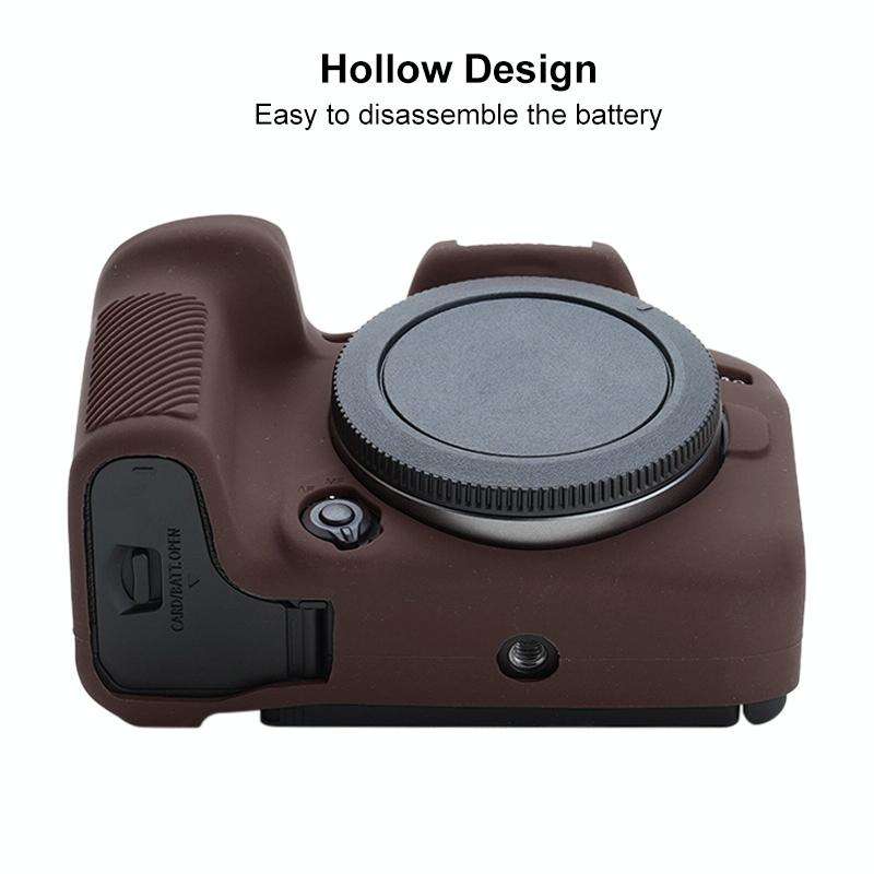 For Canon EOS R10 Soft Silicone Protective Case (Coffee)
