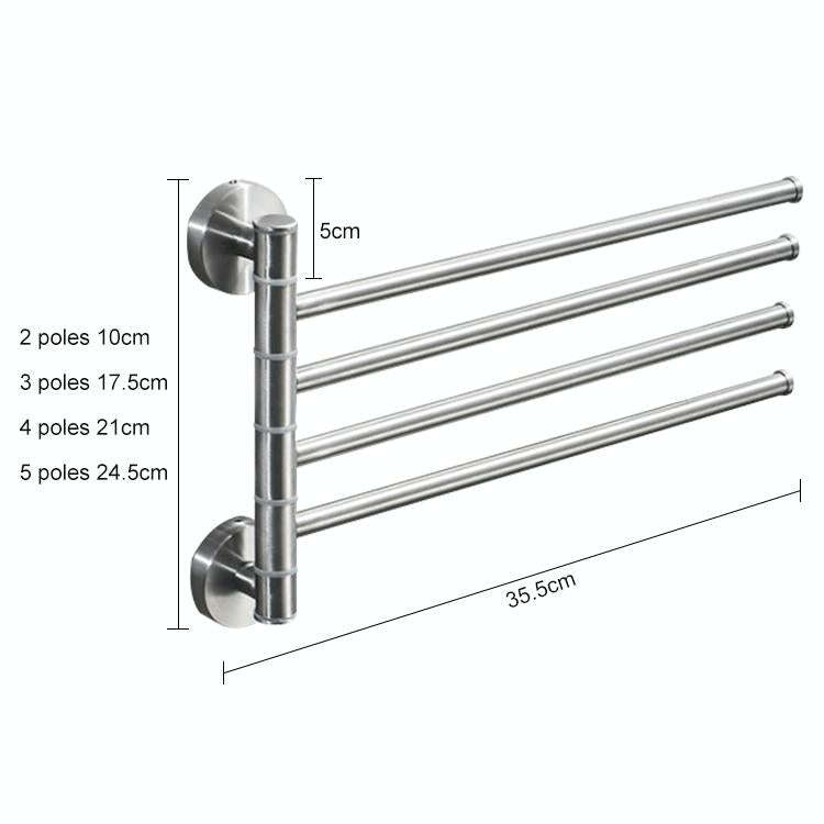Stainless Steel Towel Bar Rotating Towel Rack Bathroom Kitchen Wall-mounted Towel Polished Rack H...