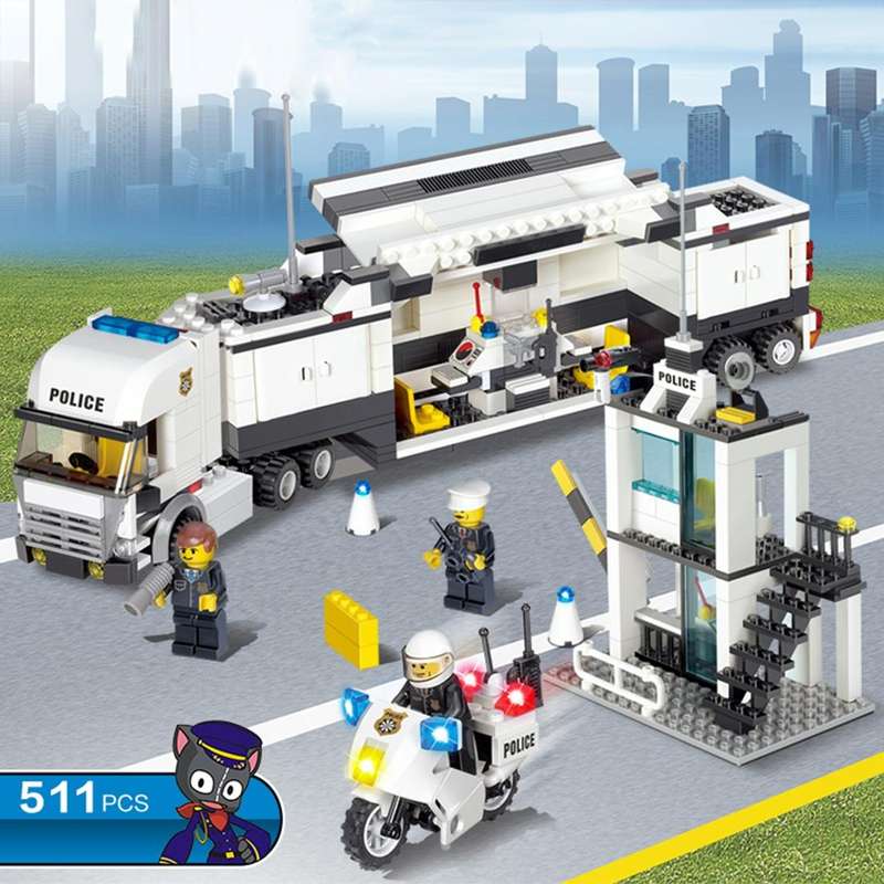 6727 511 PCS Brick Blocks City Police Station Command Vehicle Building Bricks Plastic Blocks Toys...