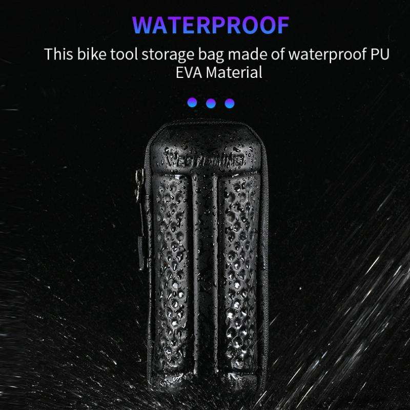 WEST BIKING 1.2L Bicycle EVA Hard Shell Water Bottle Bag With Bottle Cage(Rack+A Black Bag)