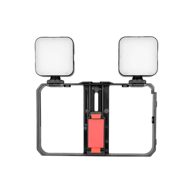 YELANGU PC201 YLG1801A Vlogging Live Broadcast LED Selfie Light Smartphone Video Rig Handle Stabi...