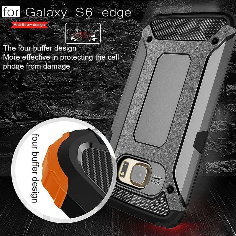 For Galaxy S6 Edge / G925 Tough Armor TPU + PC Combination Case (Grey)