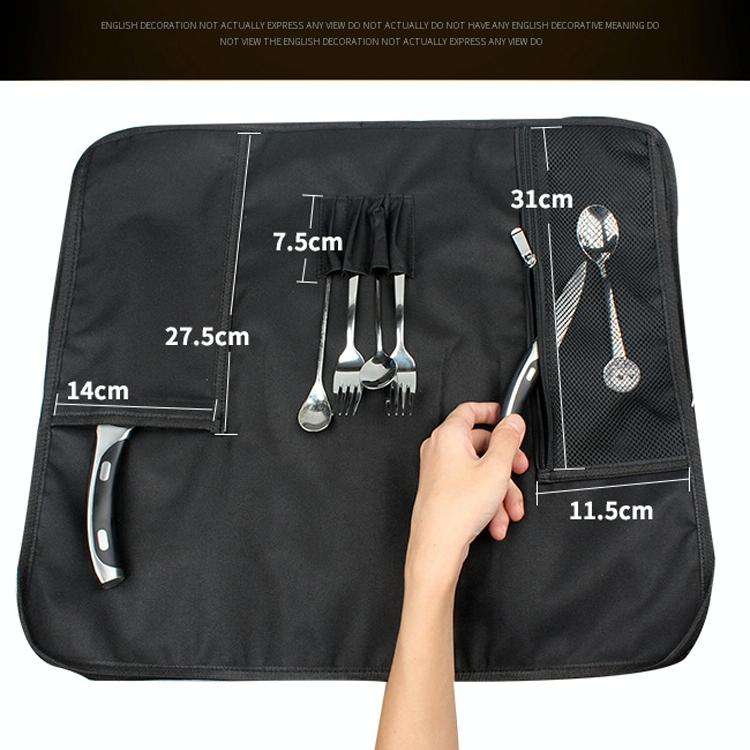 WESSLECO Chef Knife Storage Bag Knife Roll Bag(Black)